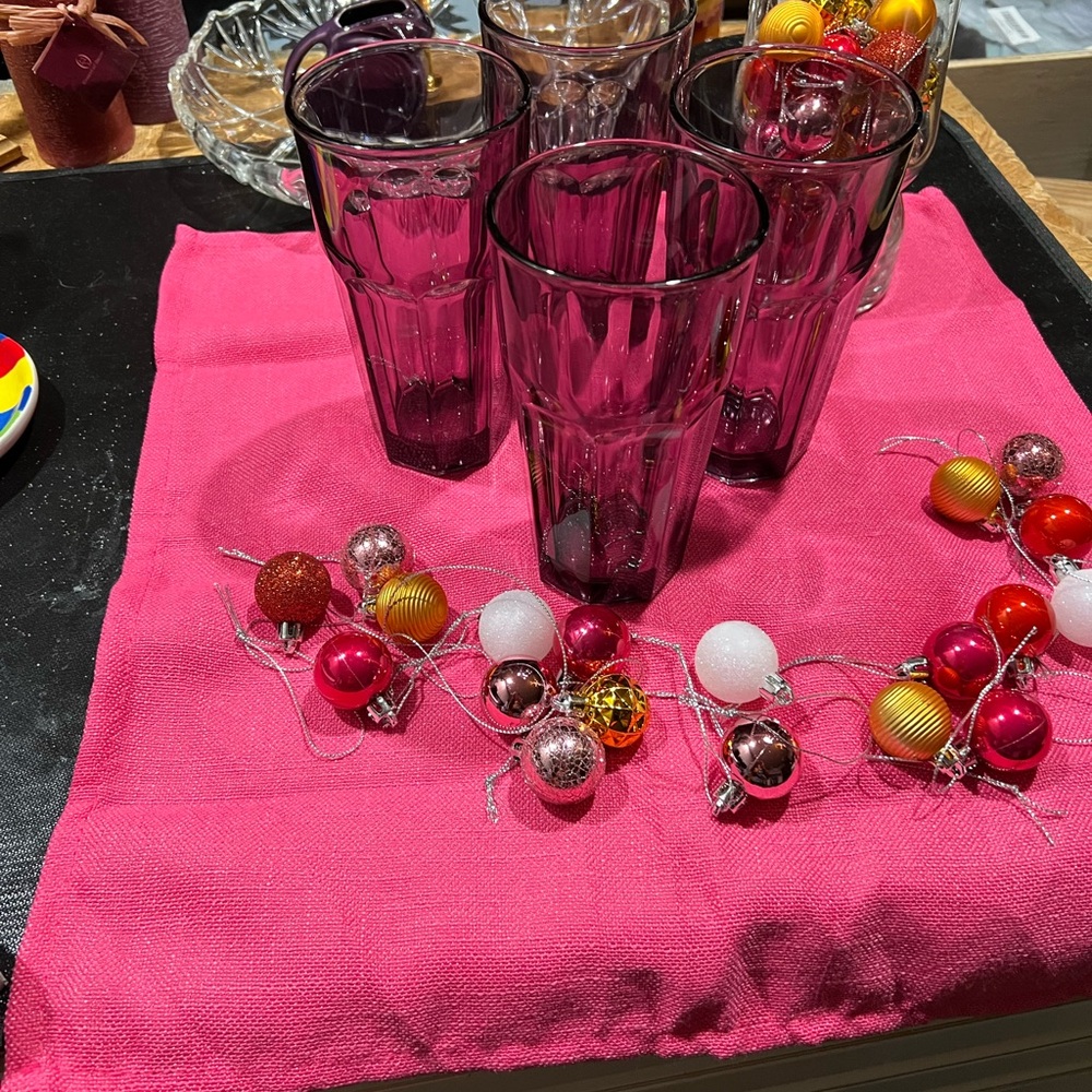 SET OF FOUR PURPLE LIBBY GLASSES